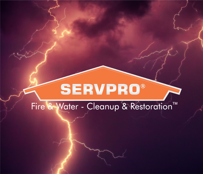 SERVPRO logo with lightening in background